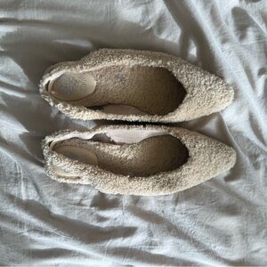Vince camuto sherpa sling back Cozy Cream Women's Shoes